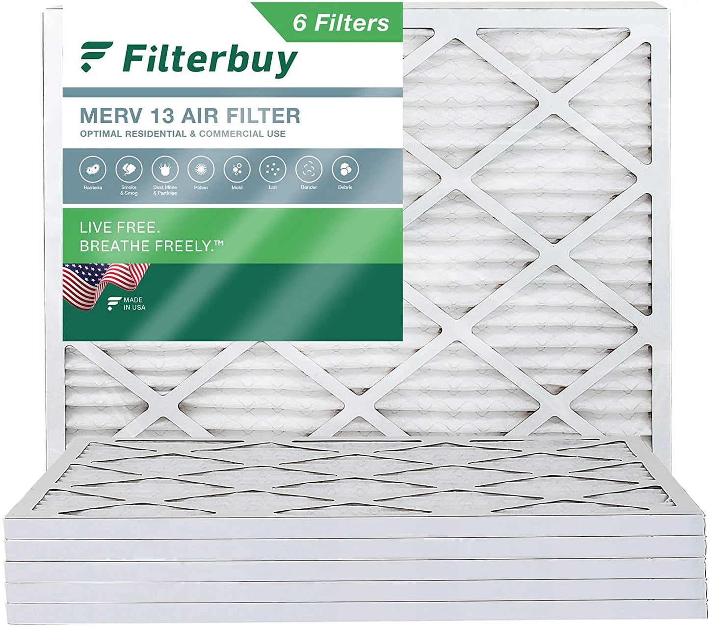 13 (6-Pack) HVAC Pleated Filterbuy AC Furnace Air 16x21x1 MERV Filters