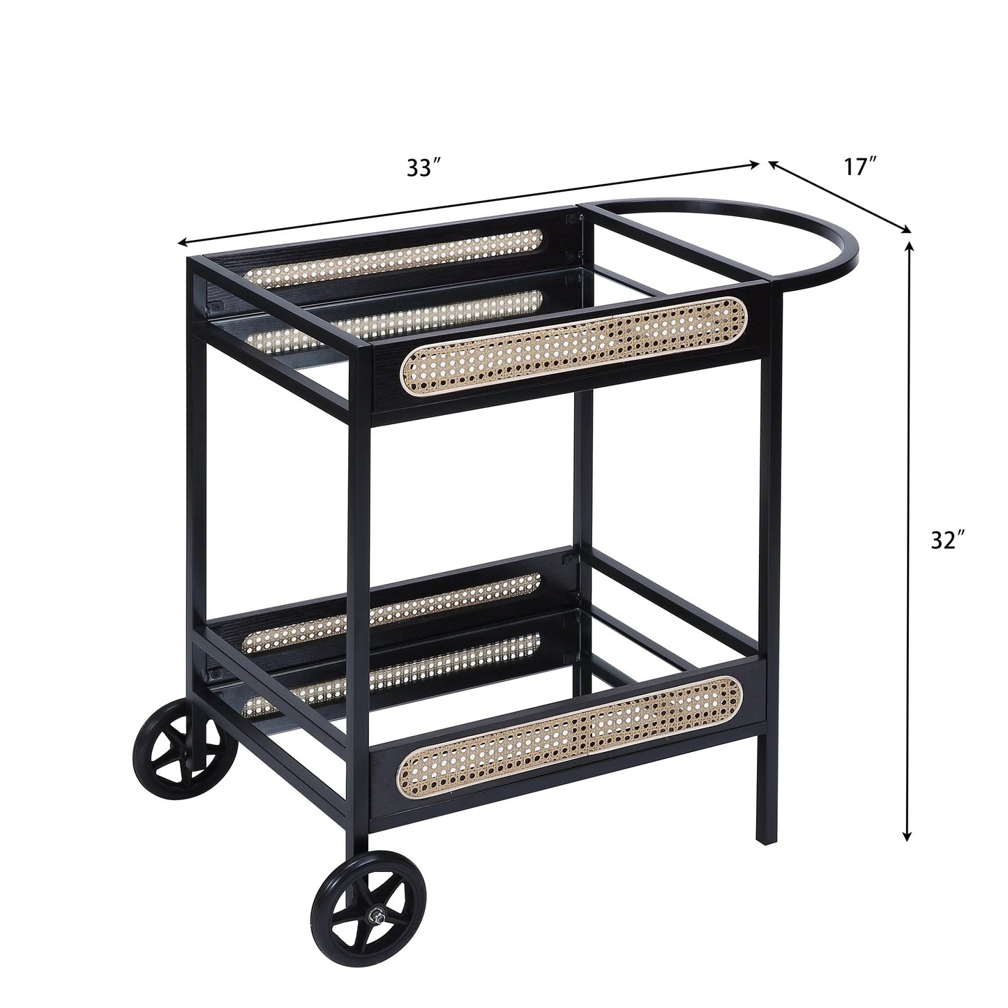 & BESTCOSTY Finish Wood Serving Cart, Metal Carts Black Kitchen