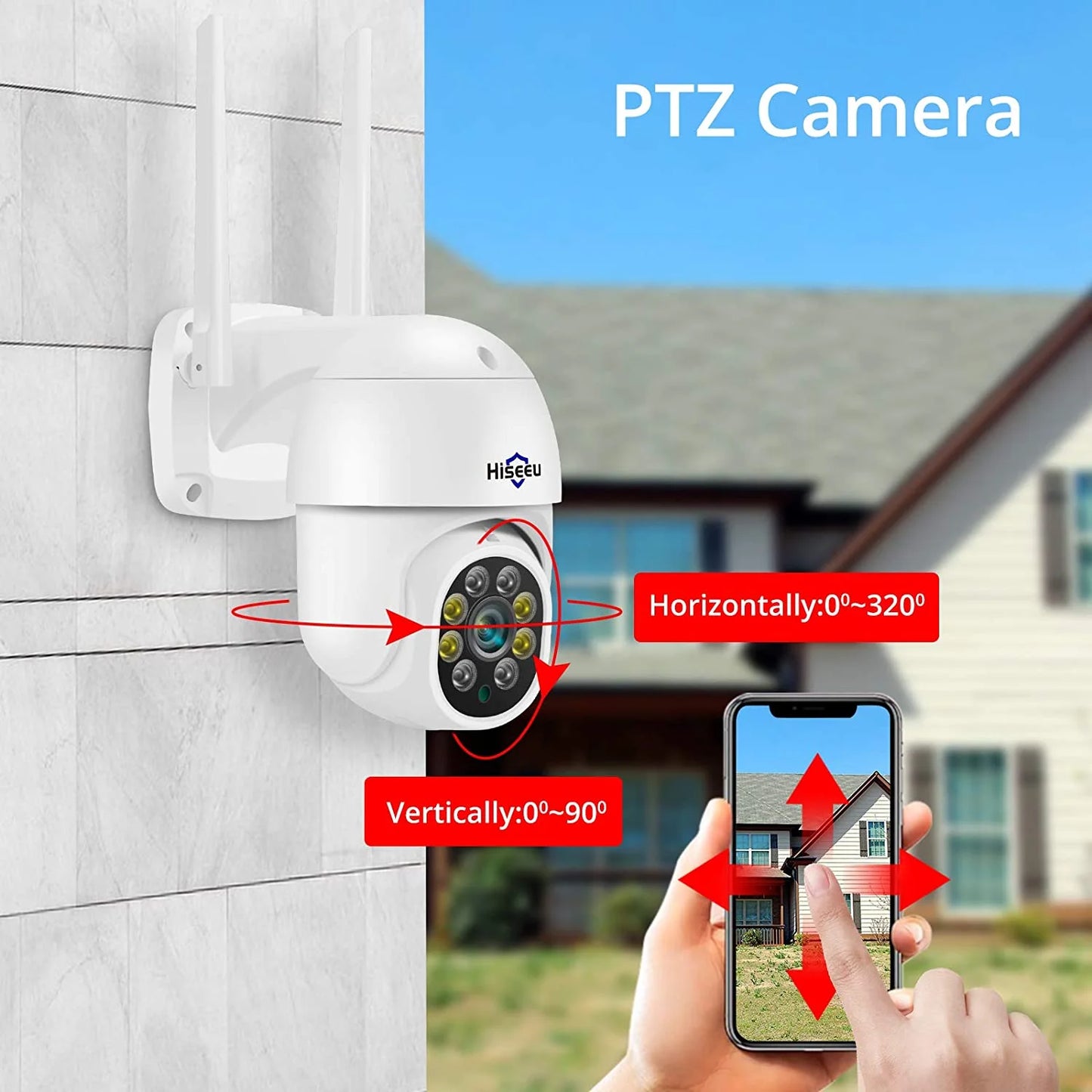 5MP Two-Way Wifi Camera System Security with Hiseeu System 1TB Wireless Security Audio,Human with Drive, Hard Home Security Cameras Outdoor Detection, Camera