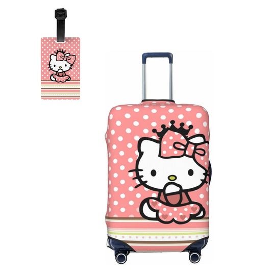 4 Cover Washable Elastic For Protector Concealed Fits Kitty Travel Hello Case Women Gifts Trunk Cover Suitcase Baggage Luggage With Zipper Suitcase Protective 22"-24" Girls-Style