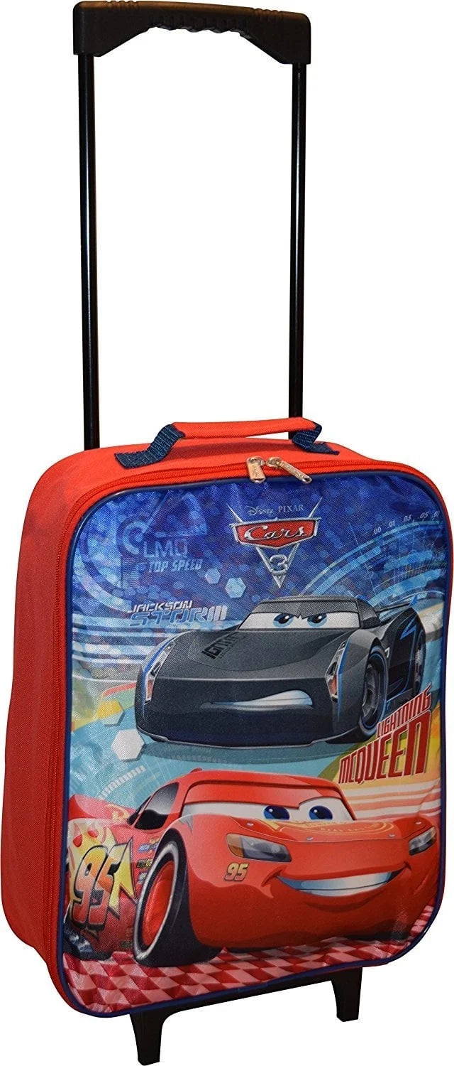 3 15" MCQueen Wheeled Rolling - Pilot Pixar Case Collapsible Lightning Disney Cars Luggage