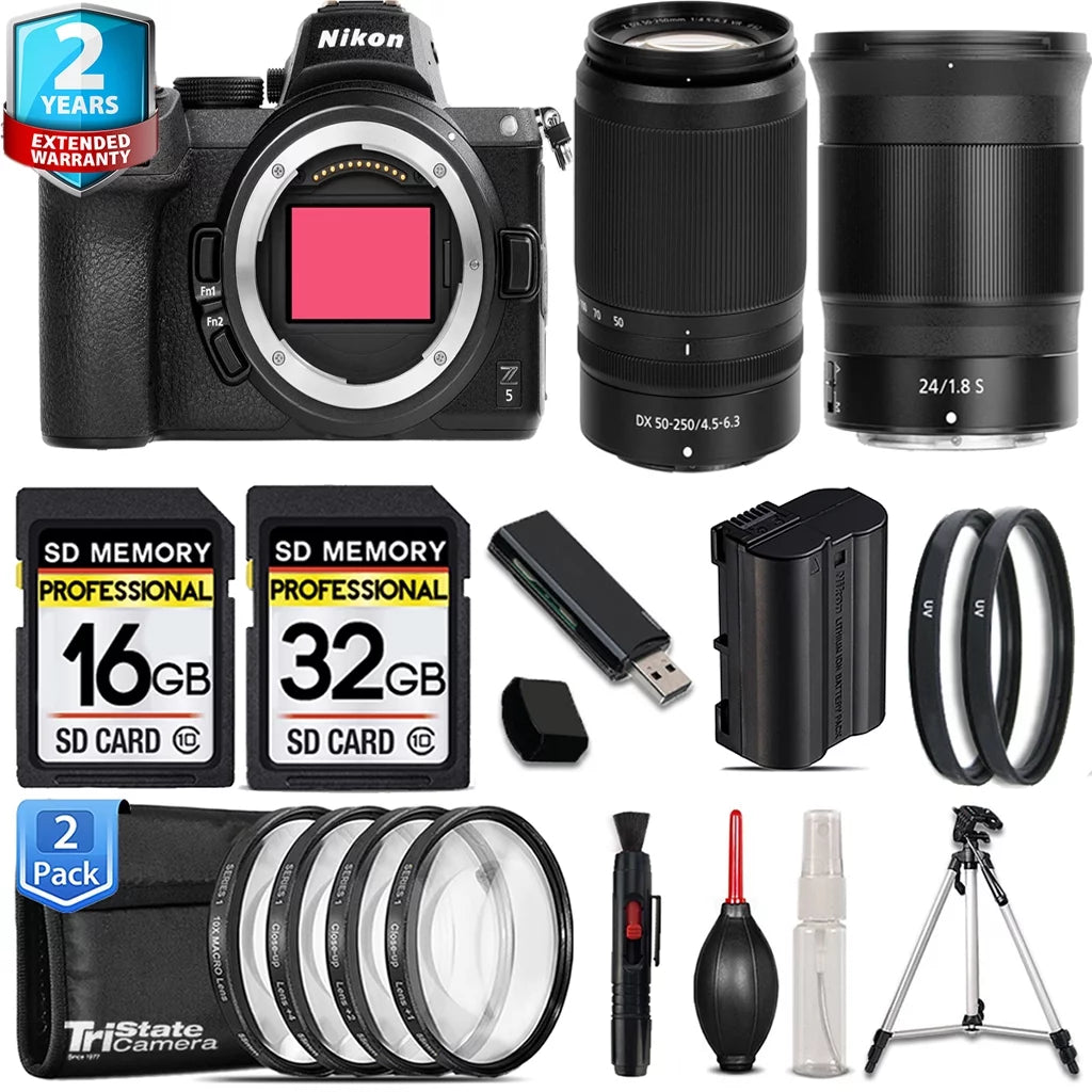 VR 50-250mm with Mirrorless + Z5 UV f/1.8 Nikon Kit Filters S Camera 24mm f/4.5-6.3 + + 48GB Lens Lens