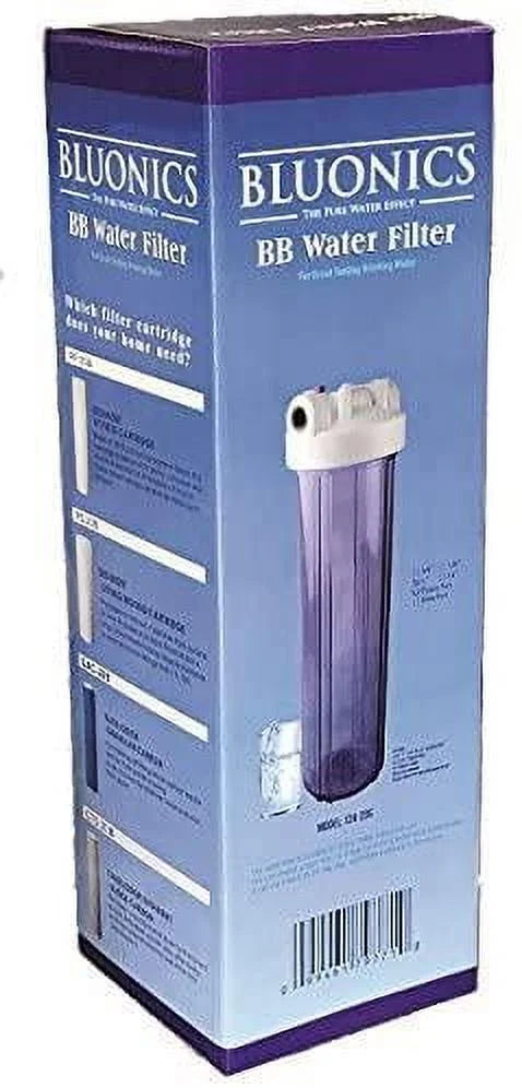 & House w/Pleated Clear 20" Filters Two Big Whole Sediment Blue Carbon Water Transparent Filter Blue Housings