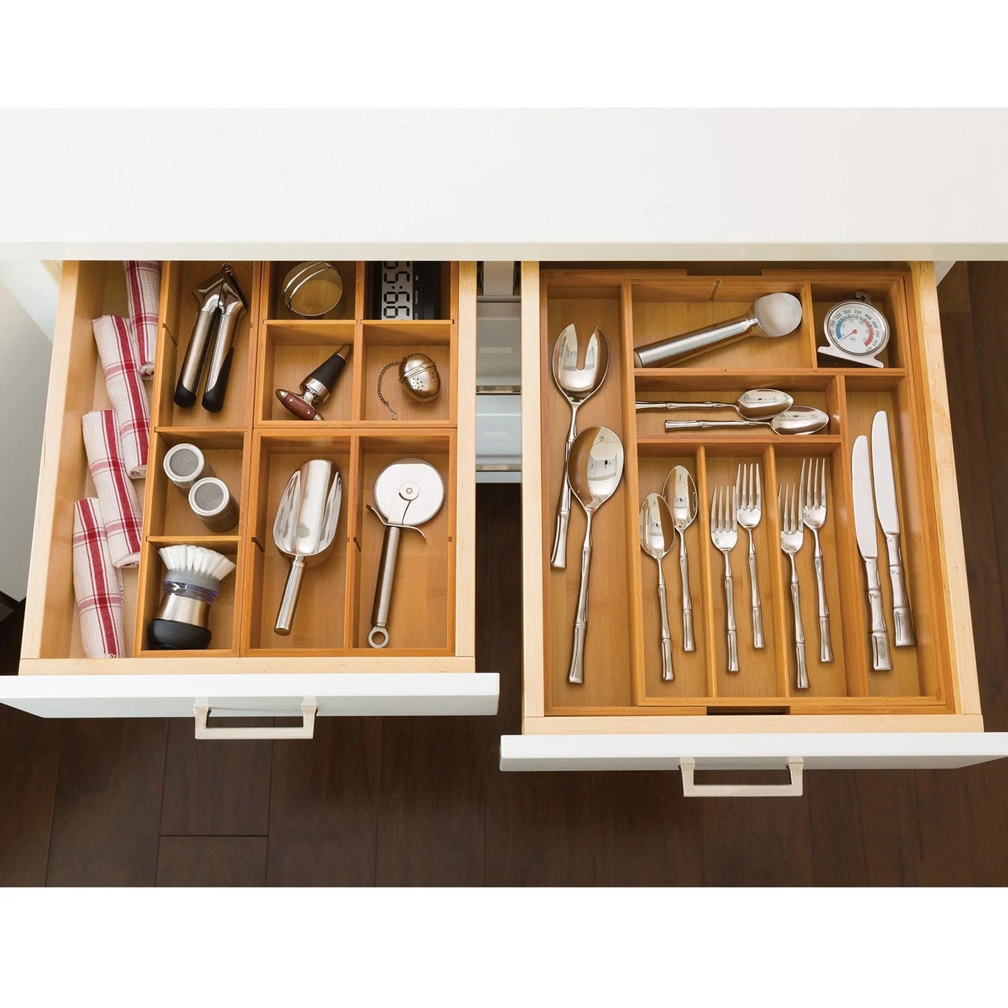 4-Piece Set Bamboo Classics Expandable Drawer Organizer