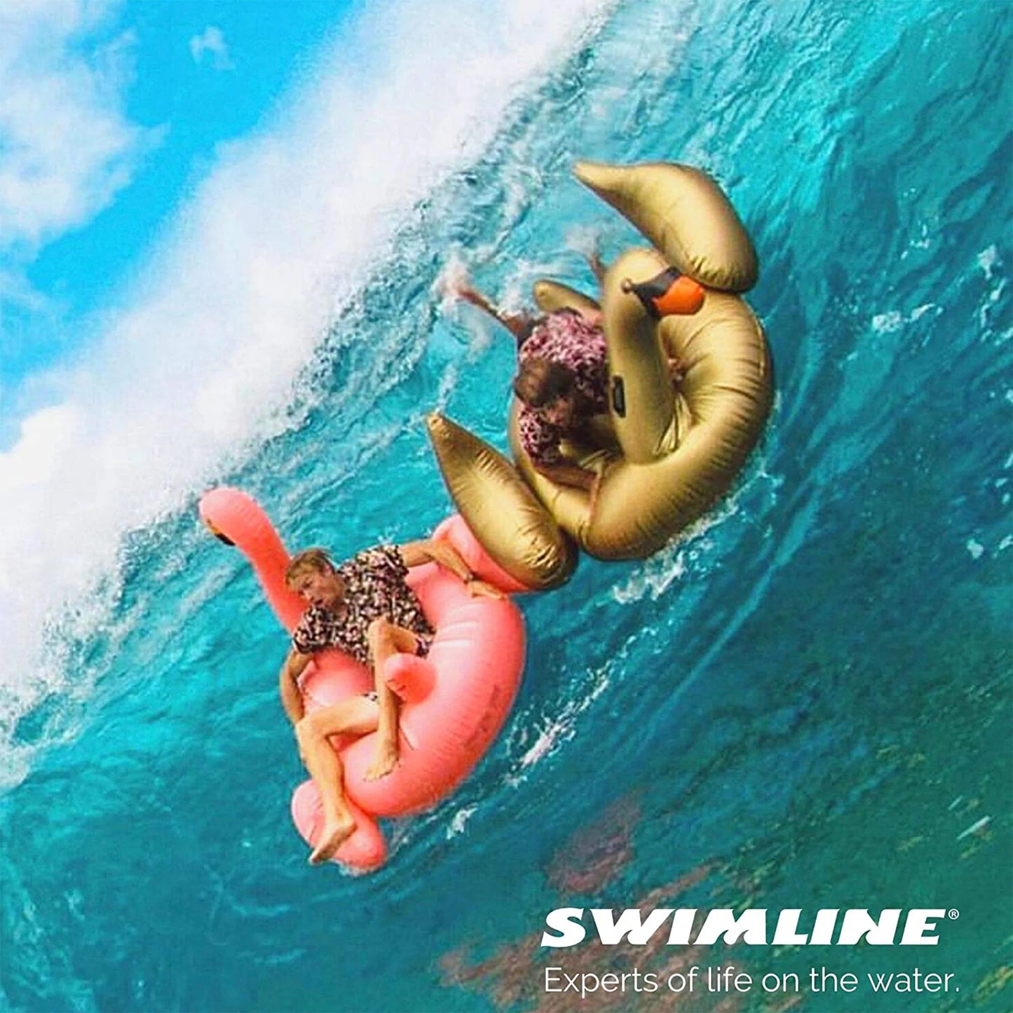 Vinyl Swimline Gold Giant Pool Inflatable Float, Rideable