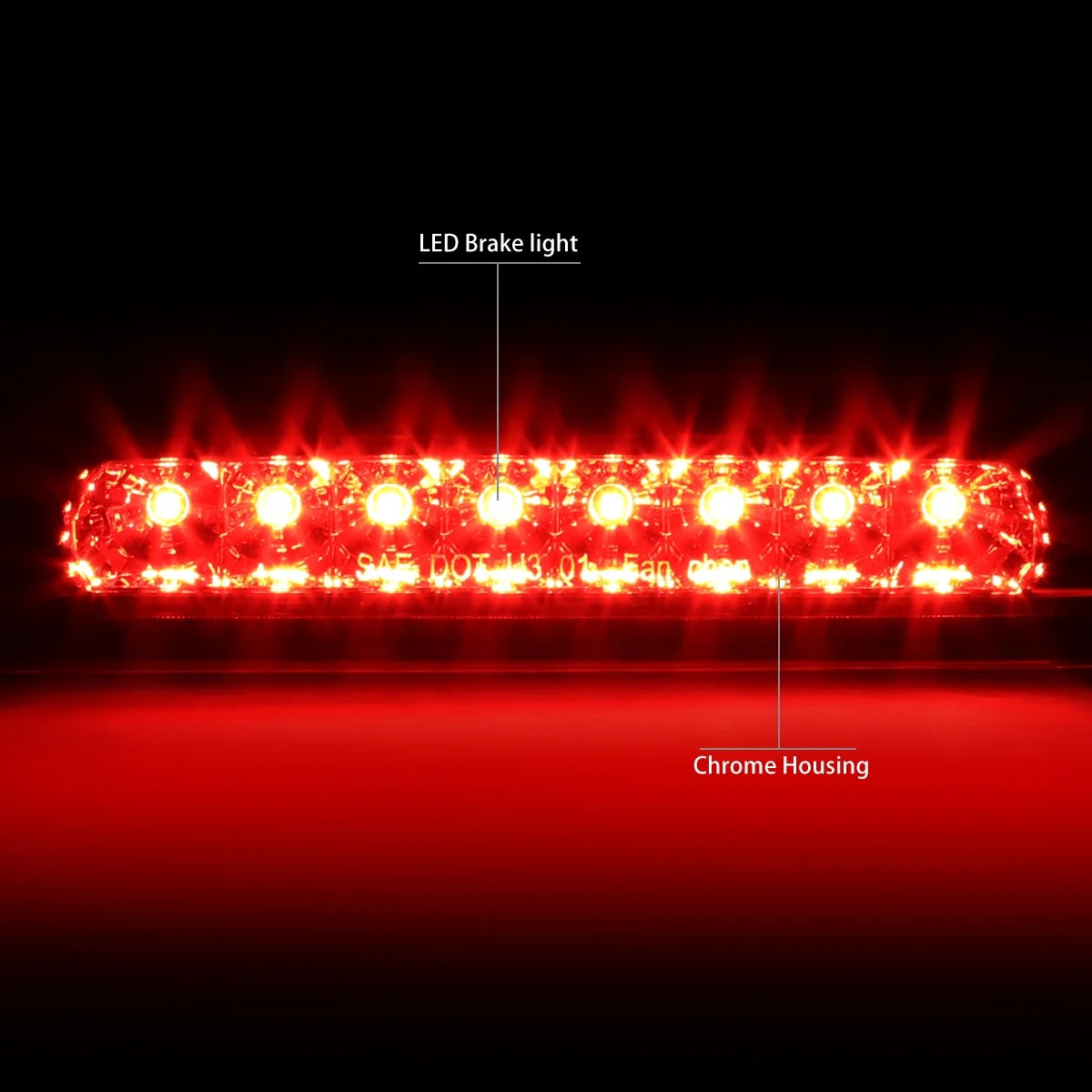 Tail 3rd DNA N210 Brake 07 4Runner Rear to 08 04 LED 05 3BL-4RUNNER03-LED-CH Light 2003 06 For Housing Lamp Motoring 2009 Third Toyota Stop Chrome