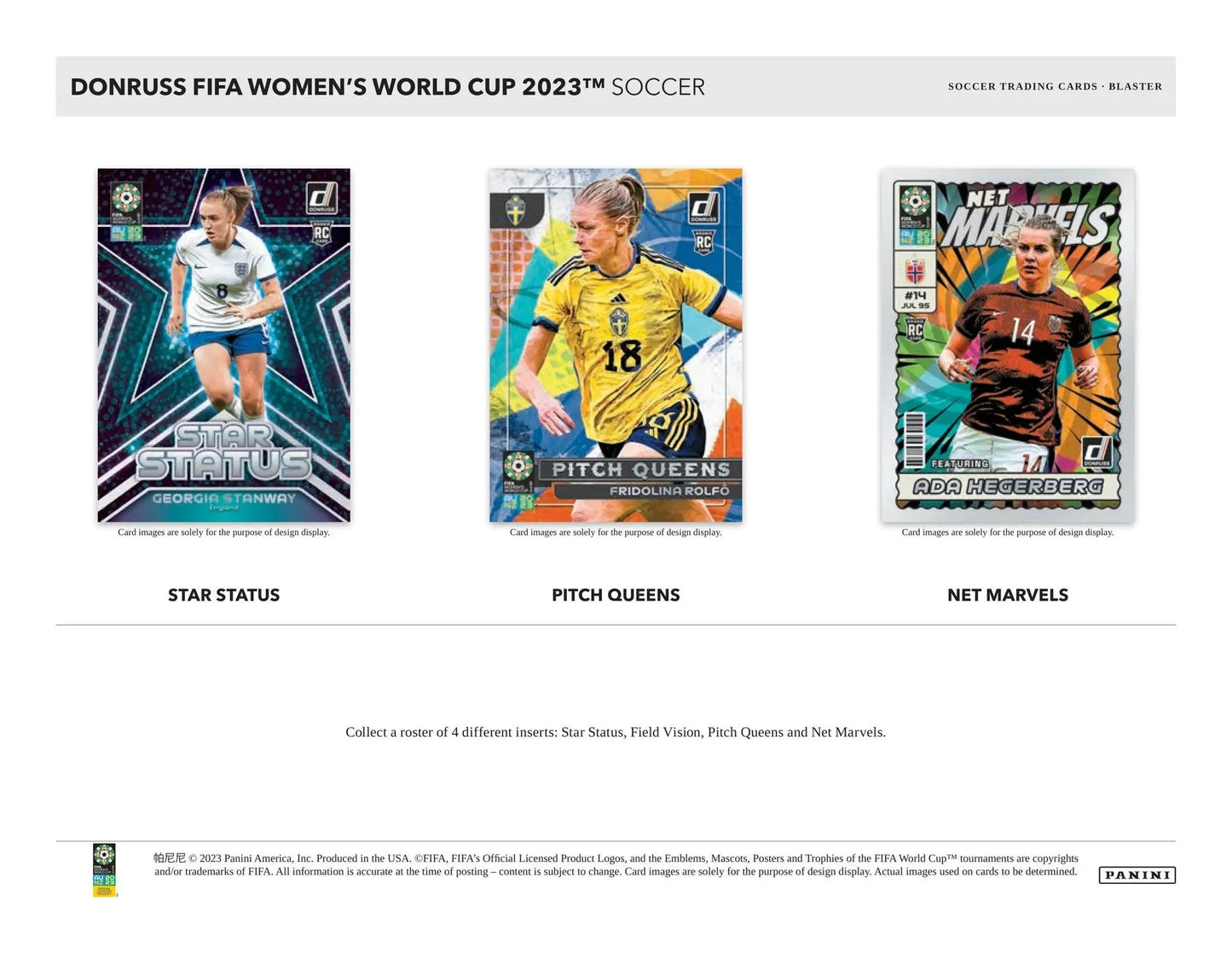 World Panini Women's FIFA Cup Trading Donruss Box Blaster Cards 2023