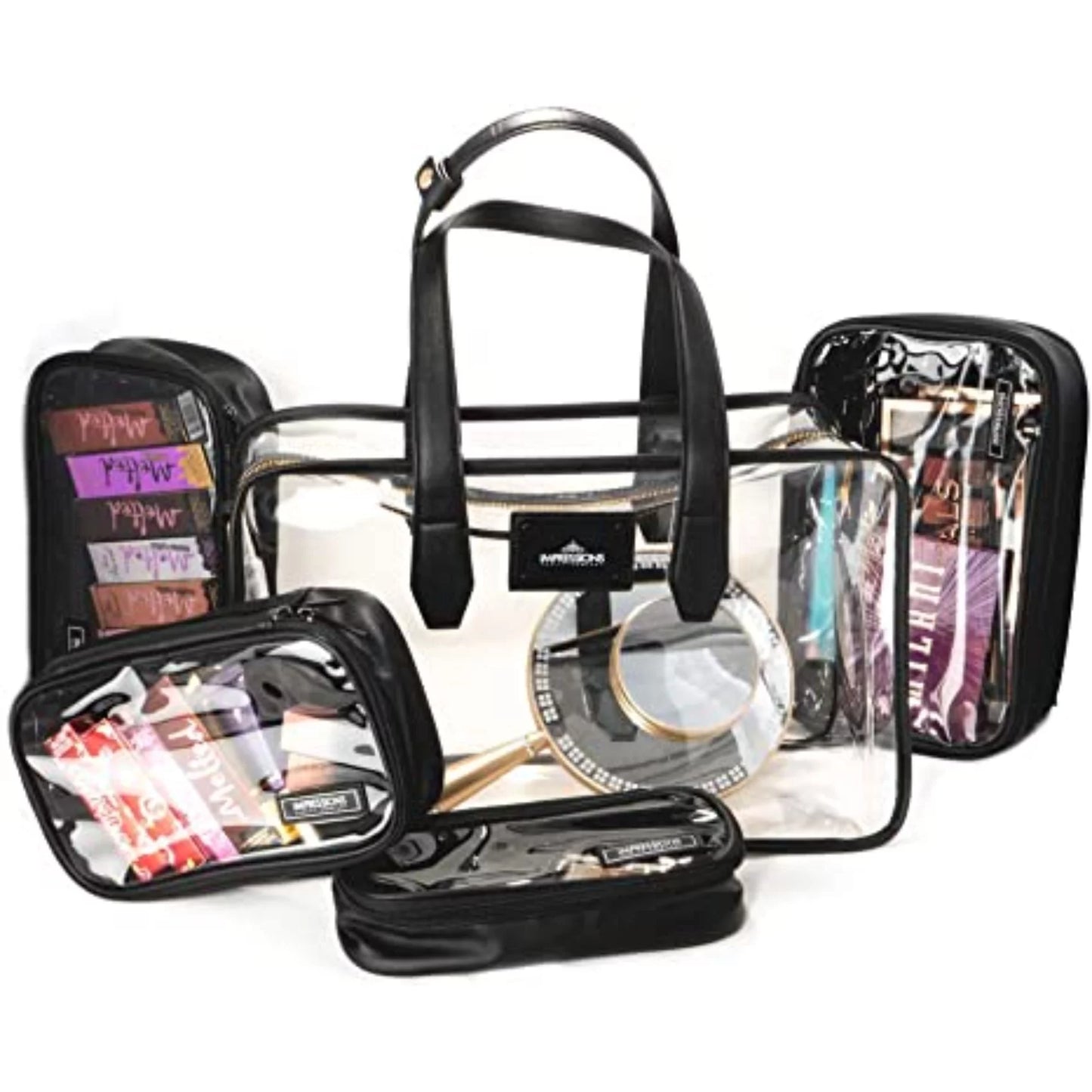 (Transparent) Paris Vanity with Impressions Transparent Strap Case Makeup Adjustable Shoulder