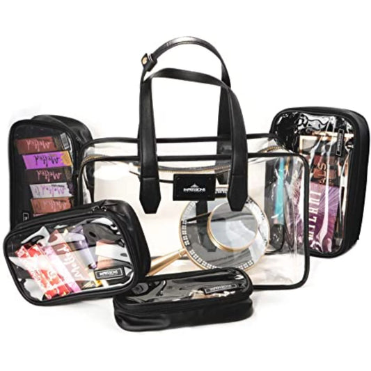 (Transparent) Paris Vanity with Impressions Transparent Strap Case Makeup Adjustable Shoulder