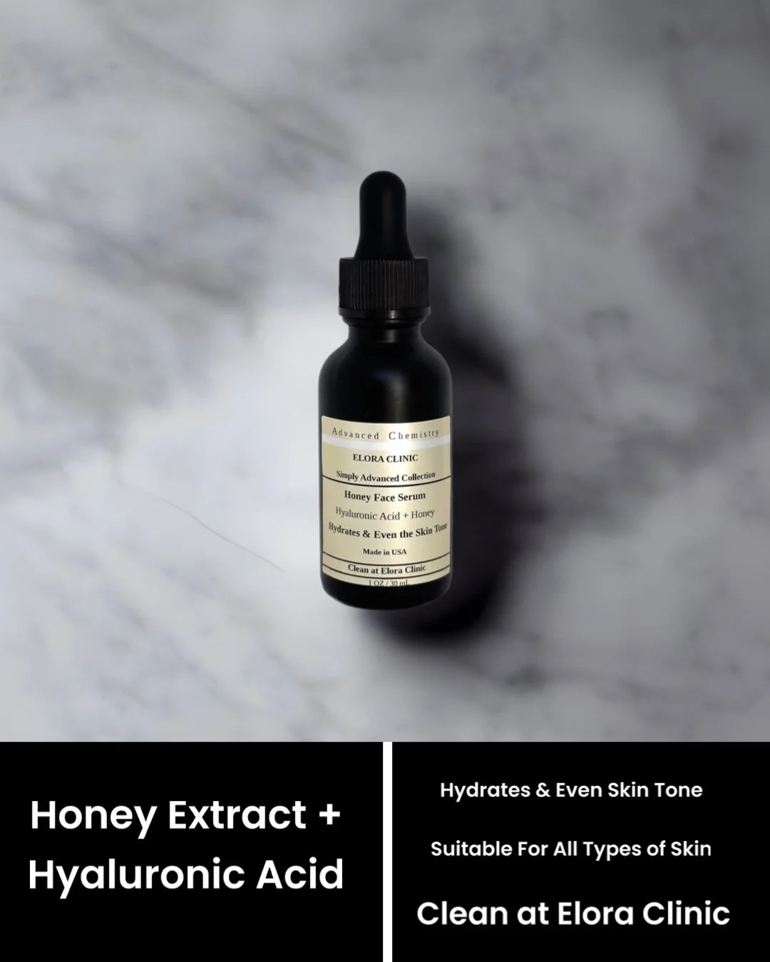 - Hydrating Hyaluronic Honey Oil Free Elora Serum Deeply Honey Honey Based Acid Hyaluronic - + Water Acid Clinic - Serum - and