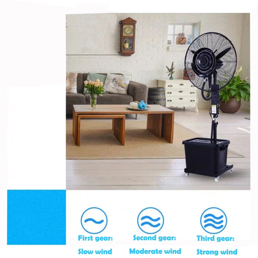 Spray Water Tank Fan with Cooling Industrial Humidifier INTSUPERMAI Mist 42L Electric Fan