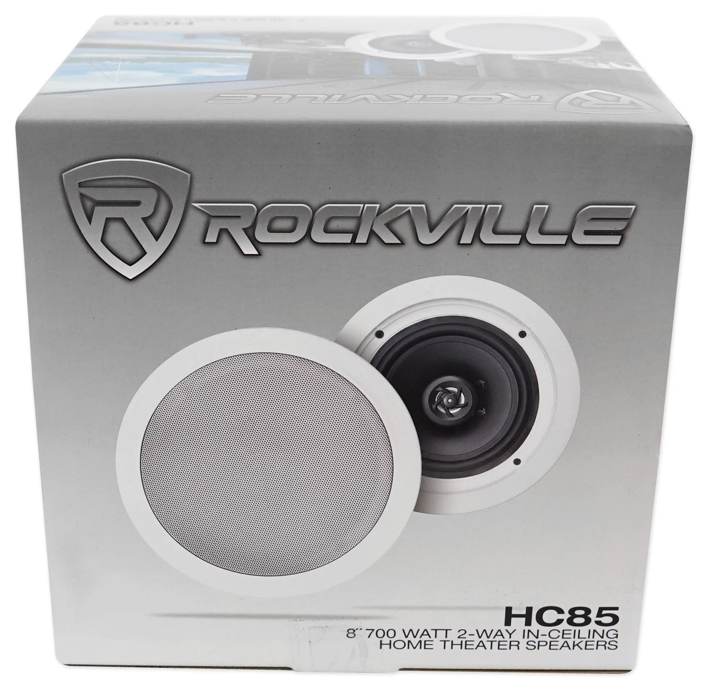 Speakers+4-Zone 8" (8) System Ceiling Receiver w/ Rockville Home Speaker 4-Room