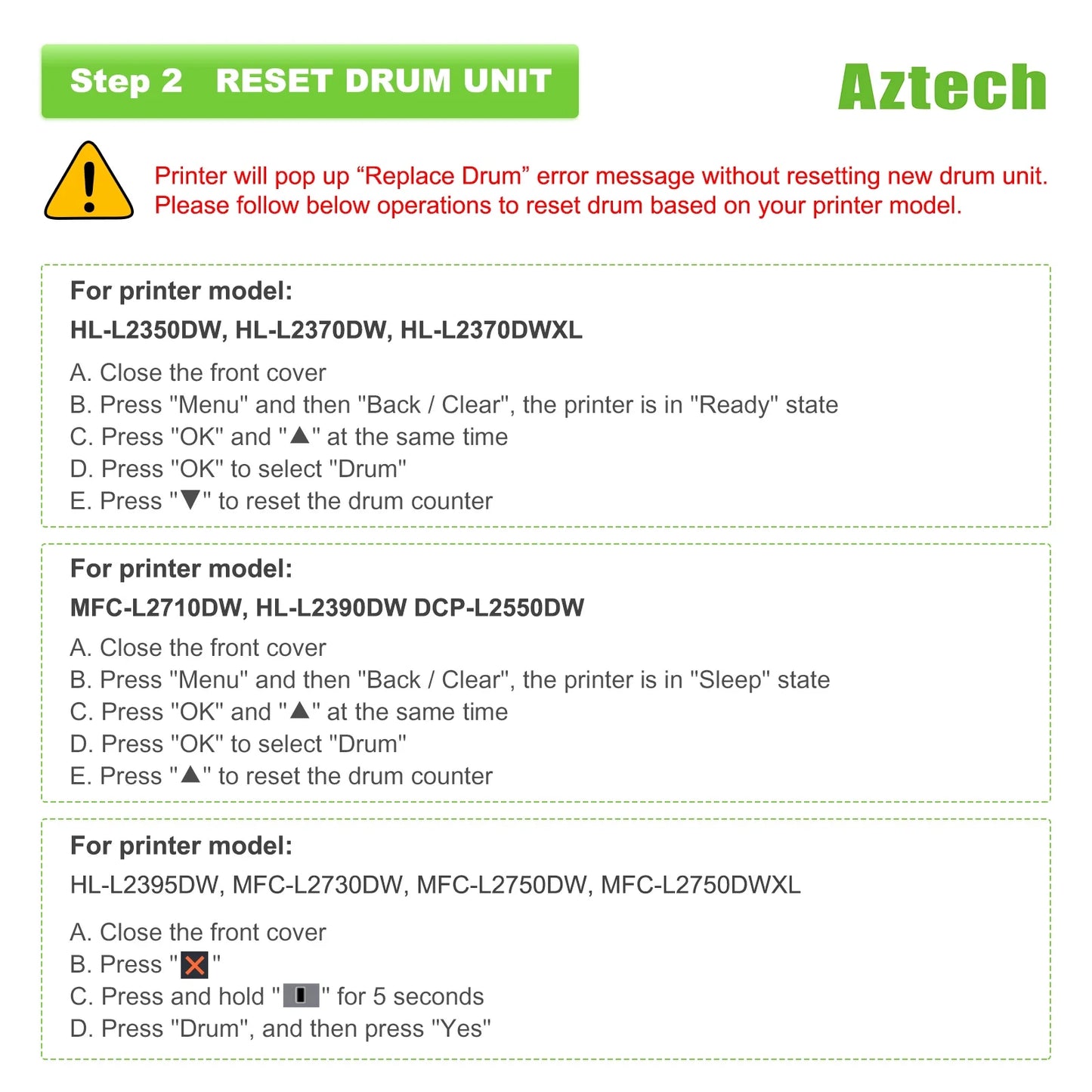 Use DCP-2550DW MFC-L2717DW HL-2370DW MFC-L2690DW Printer on DR730 MFC-L2750DW Drum Brother for HL-2390DW DR-730 HL-L2395DW 3-Pack) (Black, MFC-L2710DW Compatible Unit