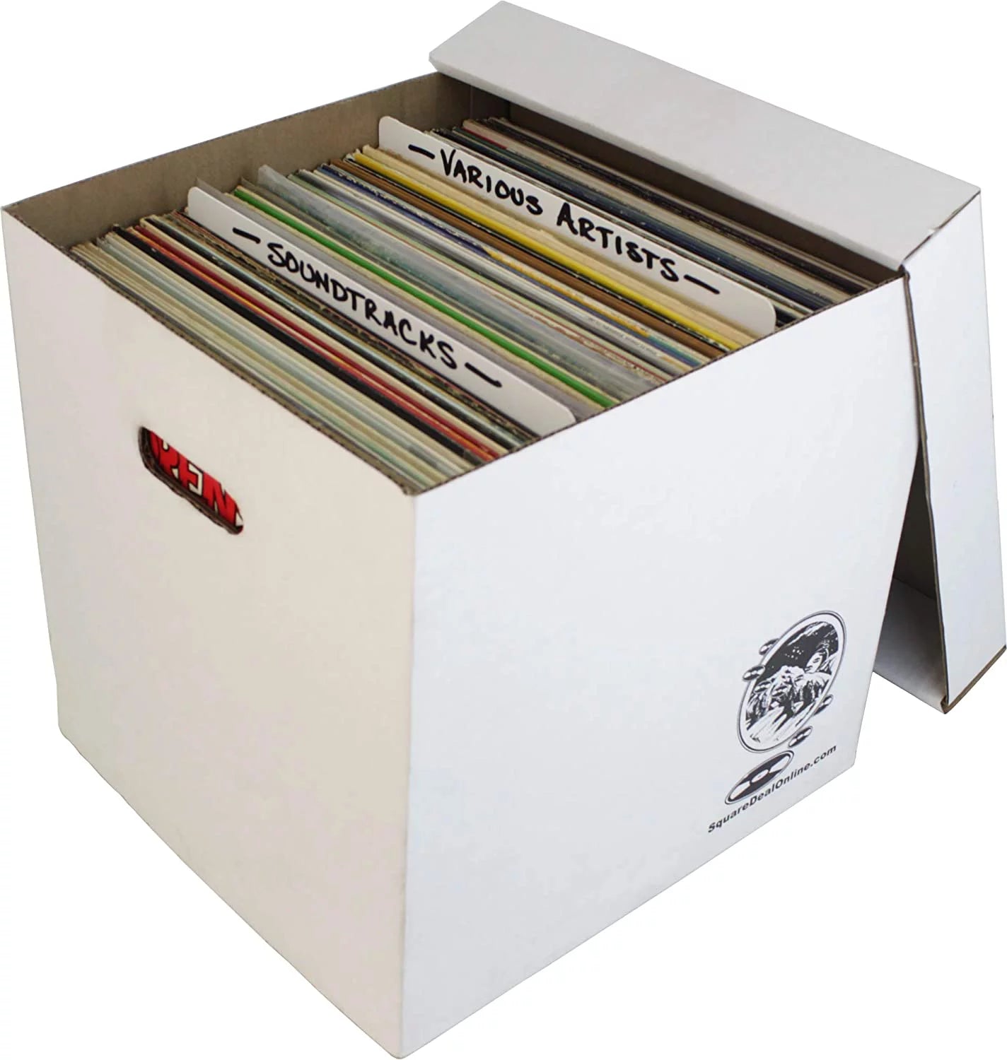 with of 90 Lid Vinyl Set Laser Sturdy Cardboard to 12" Removable Holds or Boxes Records - Discs - Record Storage - #12BC13 up Box 10