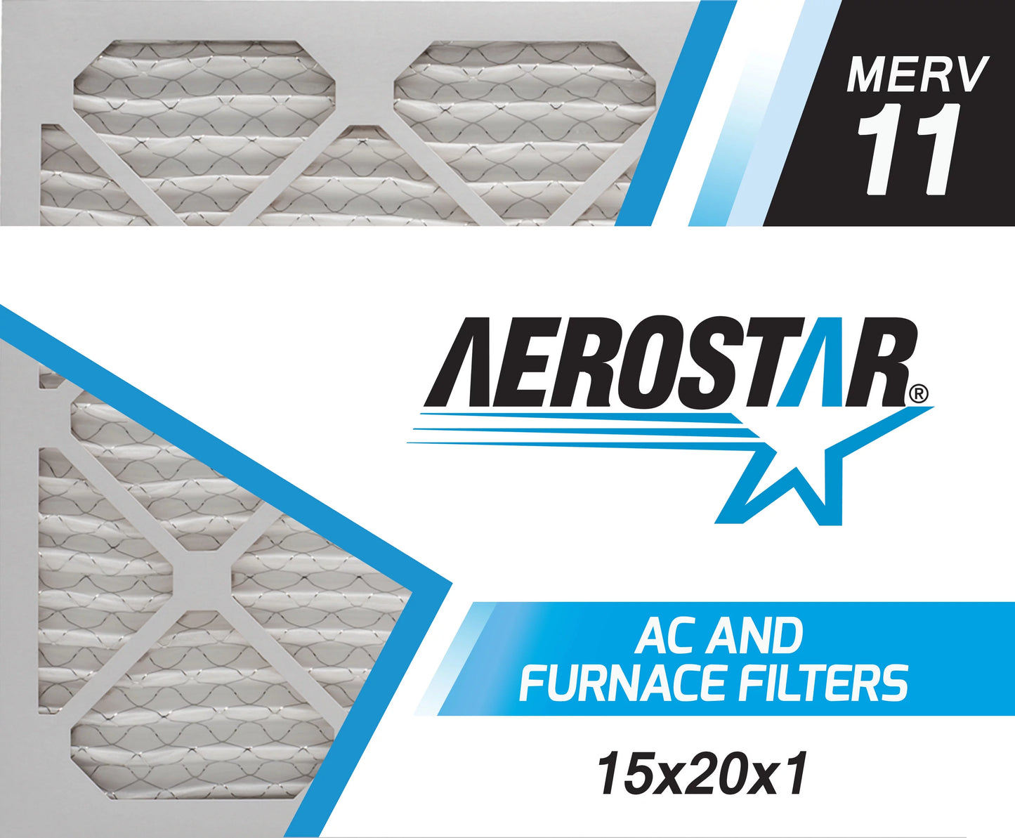 USA MERV Box 15x20x1, the of Air in 11, Pleated Filter, 15x20x1 Made Aerostar 6,