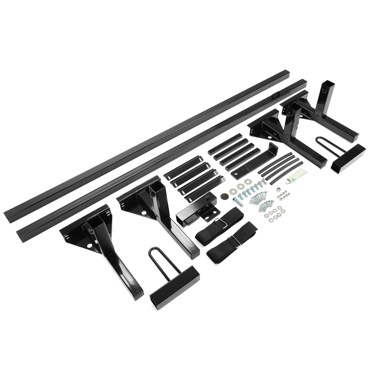 2 Ladders Express Chevy GMC Steel Full-Size Universal Rack E-Series Ford Savana Rack Adjustable Vans Roof Mount Bars Kojem for Carry 68"-75"