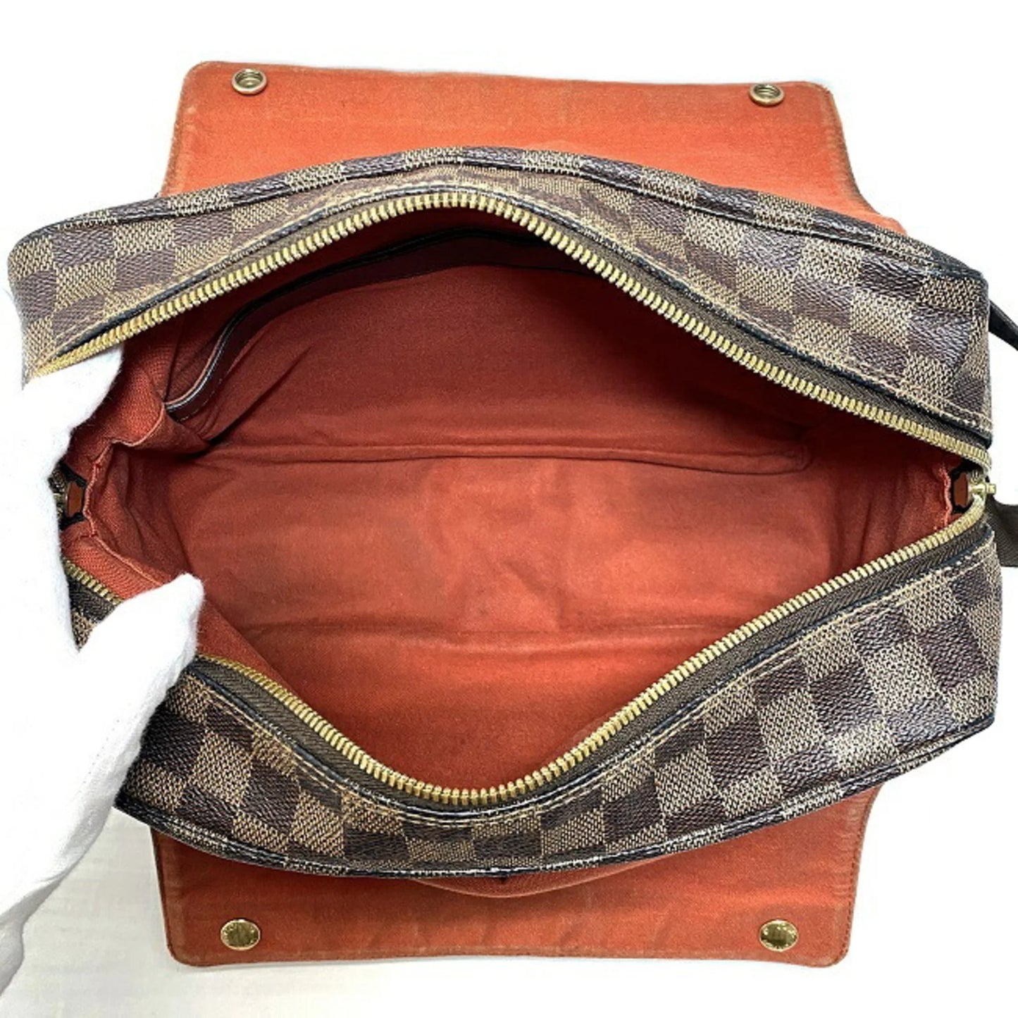 (Good) Shoulder Ebene N45255 SR0055 Brown Vuitton Damier LOUIS Louis Pre-Owned VUITTON Bag Naviglio