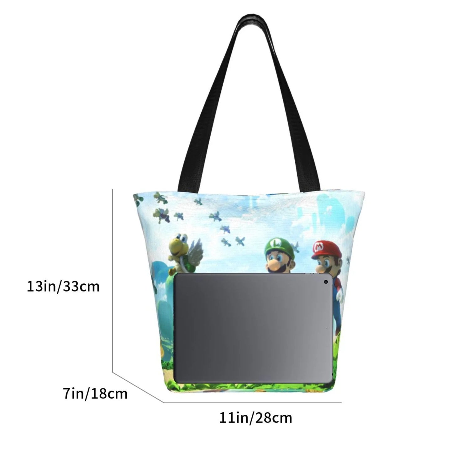 Women's Luigi Large Tote Mario Shoulder Business For Handbag Capacity Work Beach Cartoon School Shopping Bag Super Travel