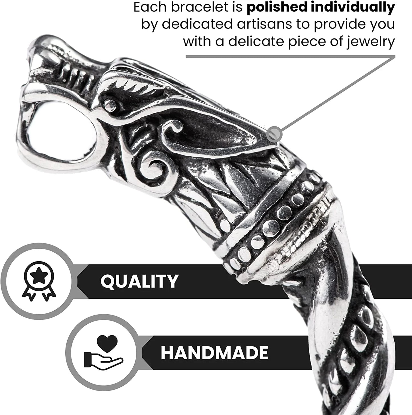 | Bracelet Wolf Adjustable 7-10 Wristband Metal Boys Heads Men Pagan for | for Norse Men Odin | Arm | Bracelet Jewelry God Rings for & inches Men Gift