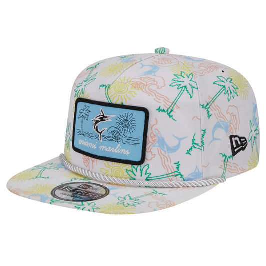 Snapback Hat Men's Marlins White Islander Miami Golfer New Era