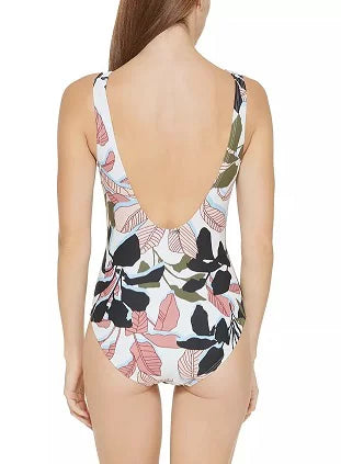 10 Twist-Front One-Piece US MULTI Swimsuit, DKNY Cutout WHITE