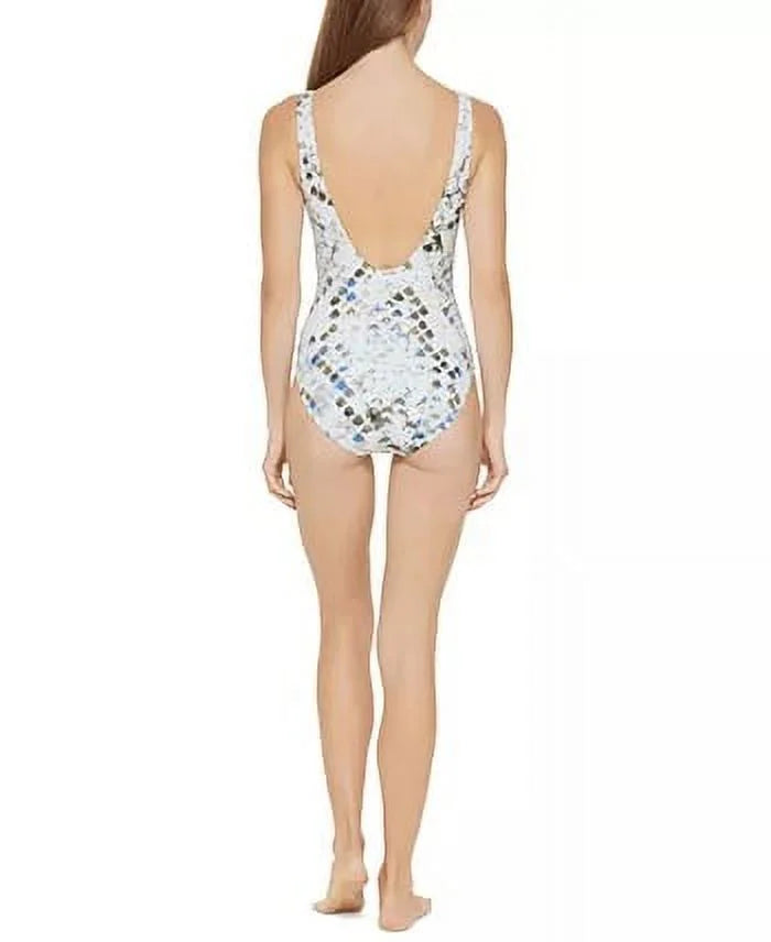 US Cutout One-Piece DKNY Swimsuit, MULTI 16 Twist-Front SPLASH