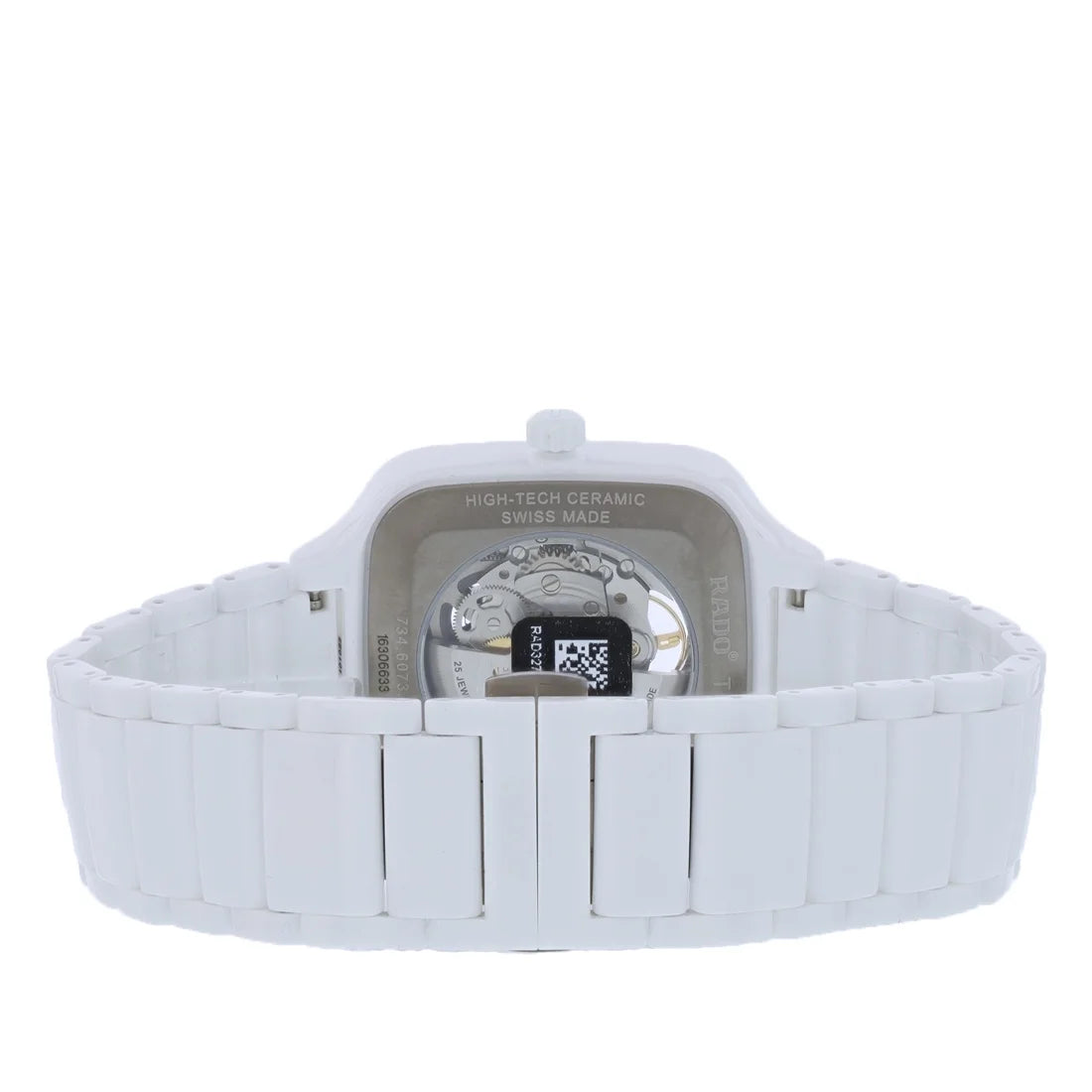 Watch Ceramic Unisex Automatic R27073702 Pre-Owned Square True White Rado Swiss