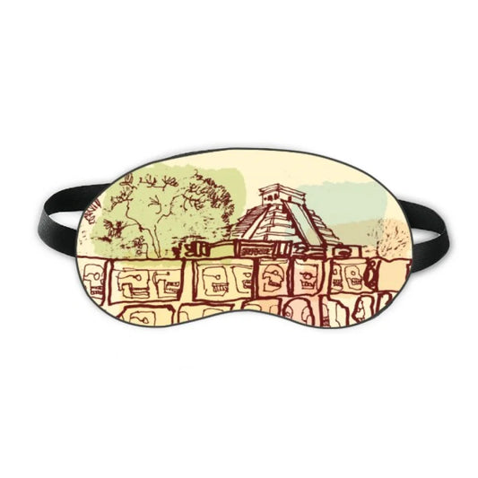 Soft Night Mexico Itza Eye Shade Shield Civilization Drawing Sleep Blindfold Ancient Cover Chichen