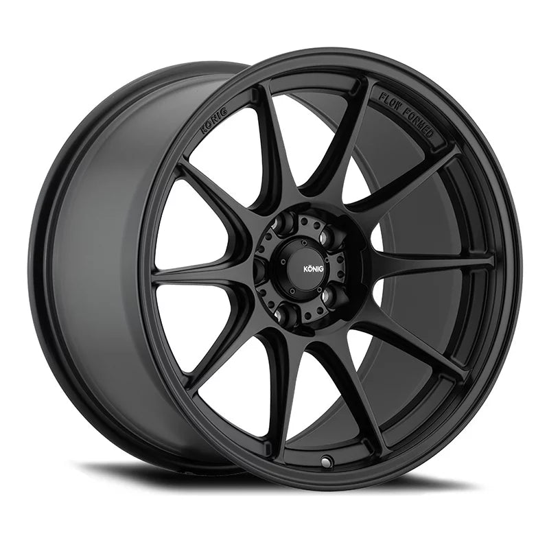 5x100 17x9 Semi-Matte Dekagram Black +40et Konig 57B Wheel