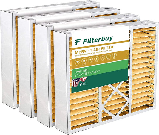 Air Coleman, 20x20x5 11 HVAC York, Furnace Goodman, for MERV More Filterbuy Pleated Amana, and (4-Pack) AC Payne, Filters