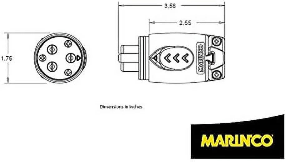 Trolling Receptacle 12VCPS3 Plug Motor & Marinco 70A