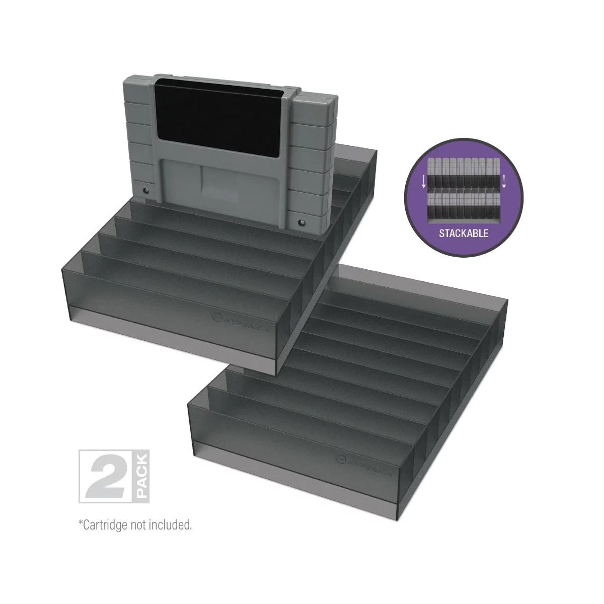 10-Cartridge (2 Nintendo Hyperkin for SNES Pack) Stand Storage