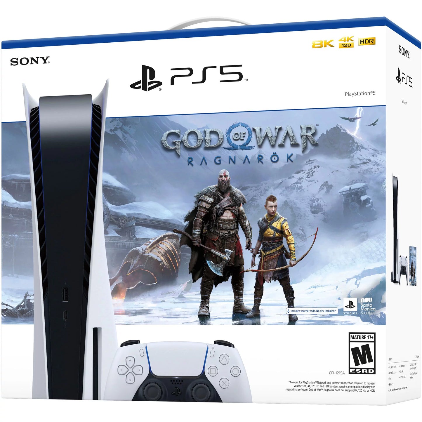 – Controller, Game PlayStation_PS5 (Disc Edition) War Additional an Ragnarök God –and of Bundle DualSense 5 Console Video Cefesfy