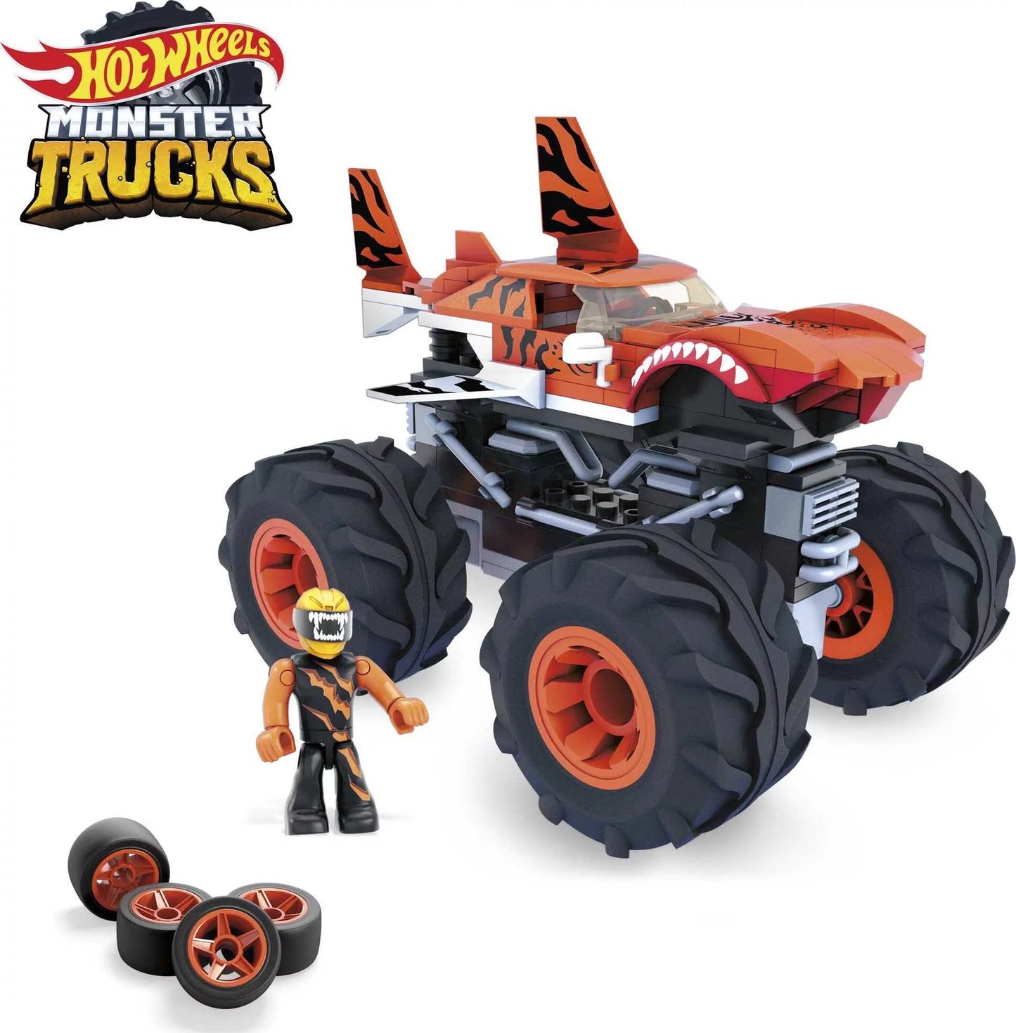 (187 Monster 1 Pieces) Shark Figure MEGA Truck Building Set with Wheels Tiger Hot