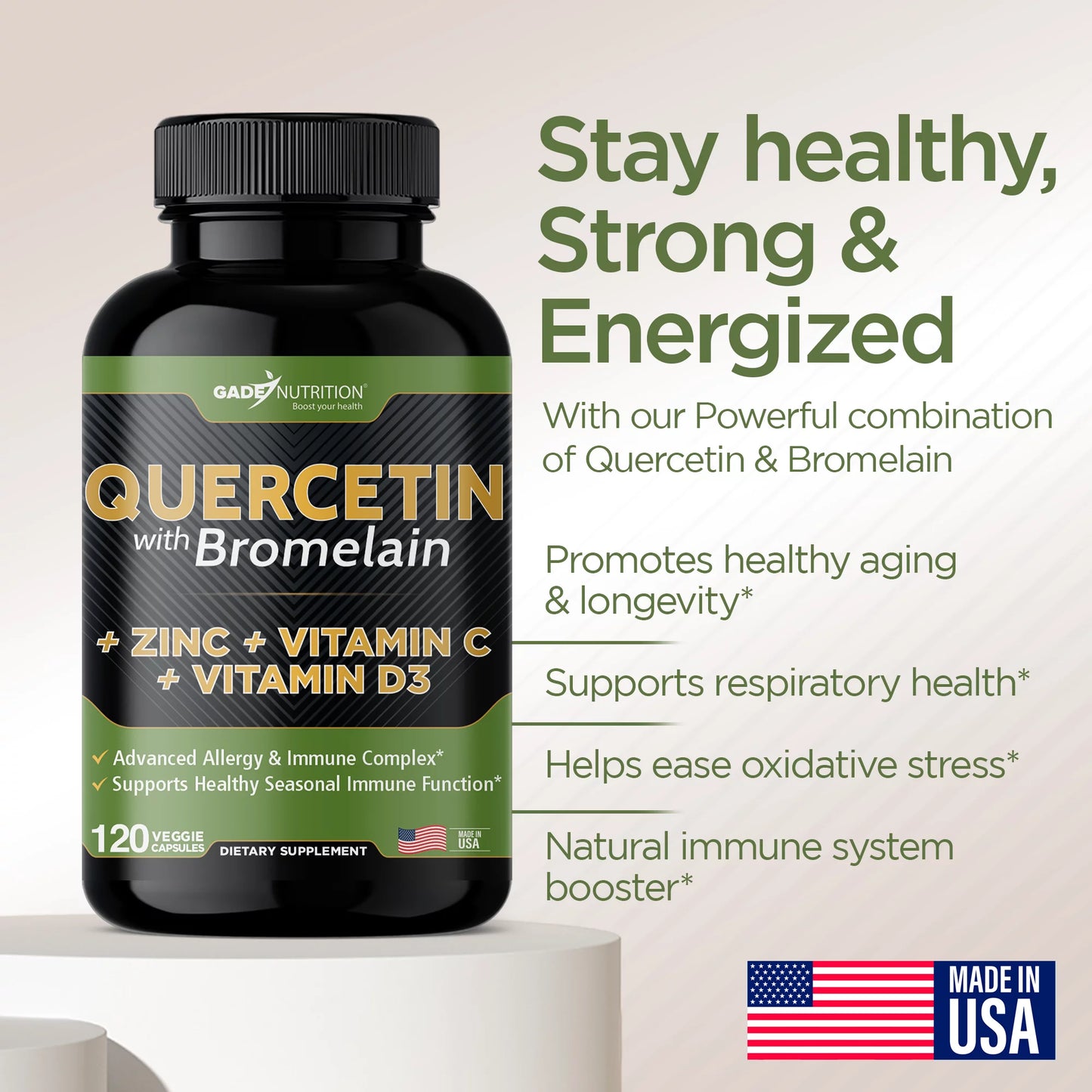 with 500mg + Caps. Quercetin - with 240 and Quercetin Vitamin - Bromelain C Zinc Supplements Quercetin - Quercetin Veggie Gluten-Free, Vegan) Zinc - Quercetin D3 (Non-GMO, Vitamin