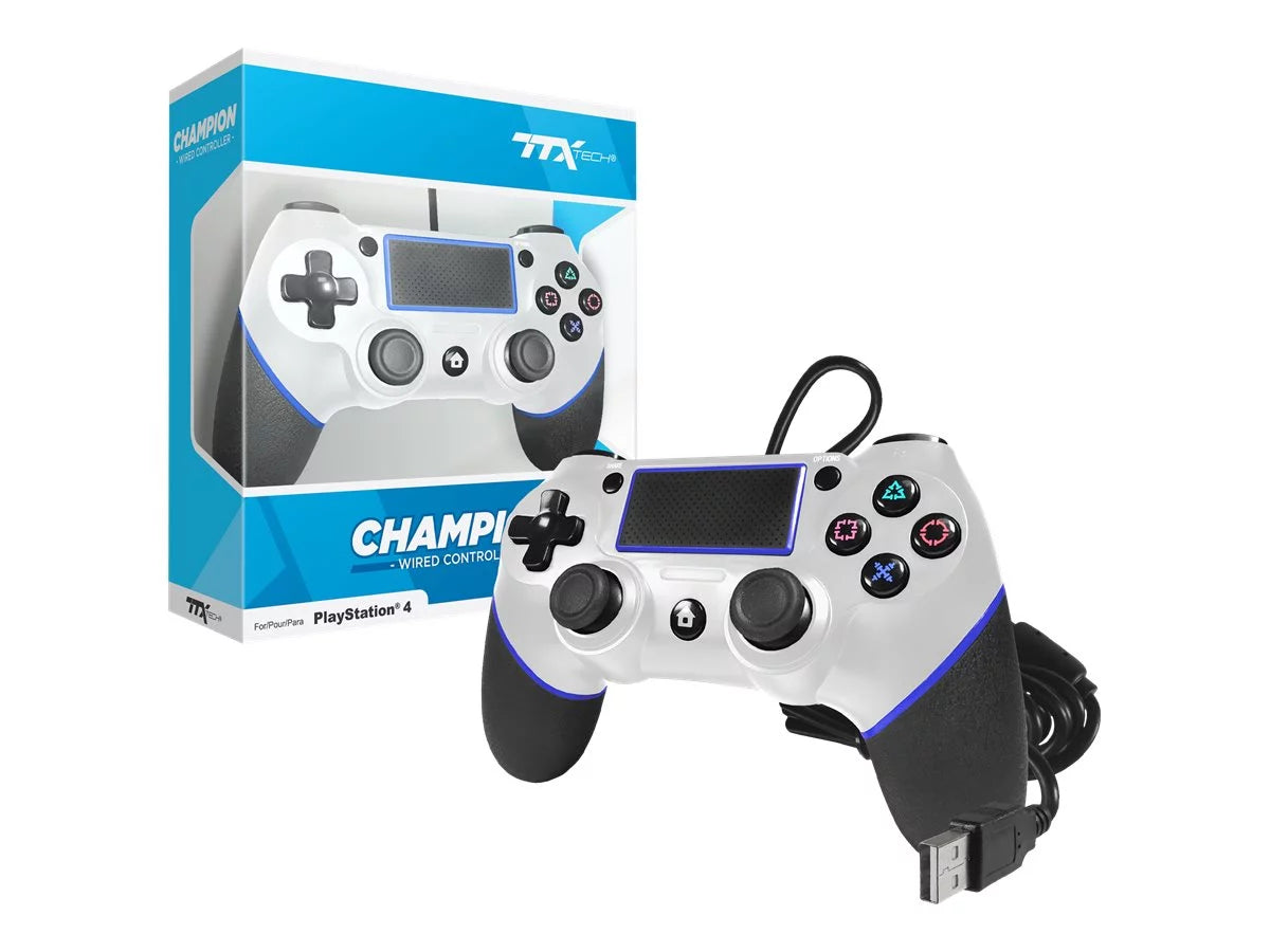 - Champion 4 Tech Sony TTX white for wired - Gamepad - - PlayStation