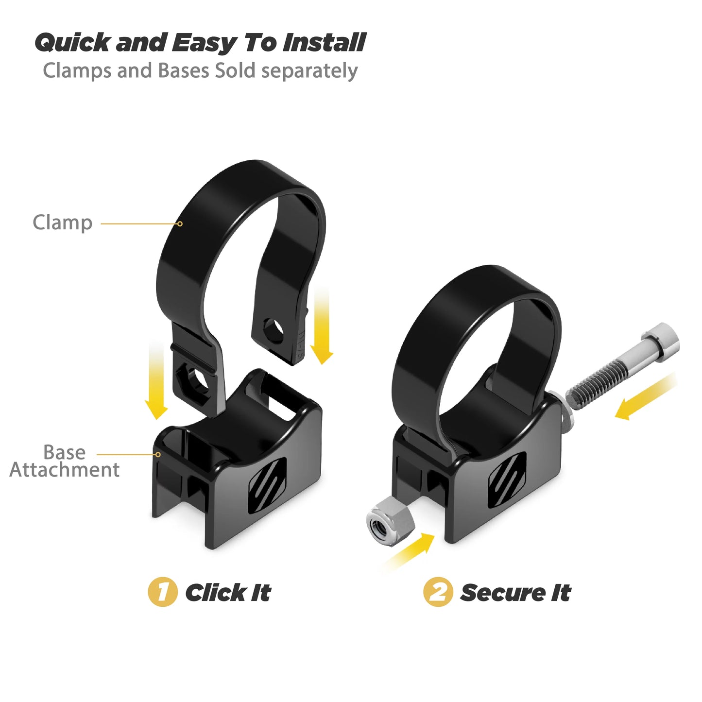 Tube View BaseClamp PSM21009-185 9” Clamps with Panoramic Mirror Scosche 1.85”