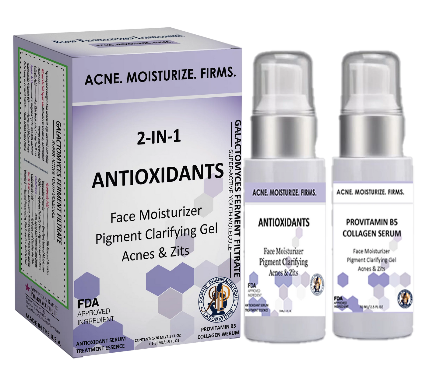 2 Antioxidant Moisturizer of Serum Firm in Remover 2 Spots and Lift Pack A Acnes 1