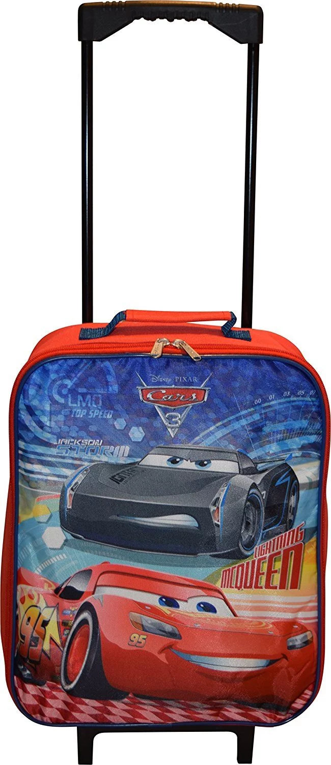 3 15" MCQueen Wheeled Rolling - Pilot Pixar Case Collapsible Lightning Disney Cars Luggage