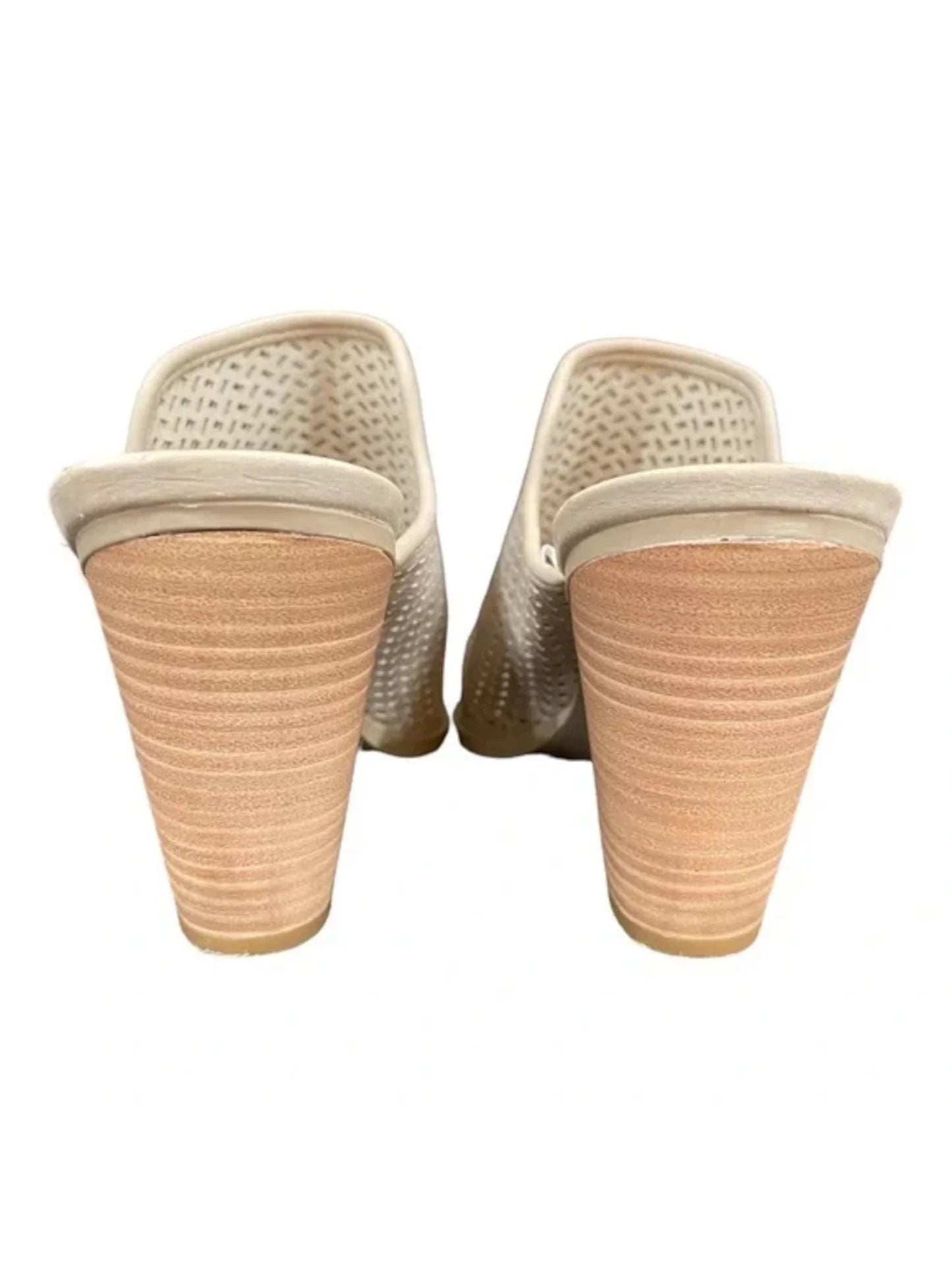 Toe Shoes Woven Ivory Padded Block Heel Hudson On 9 Slip Leather Almond Mules Heeled VITA Womens DOLCE