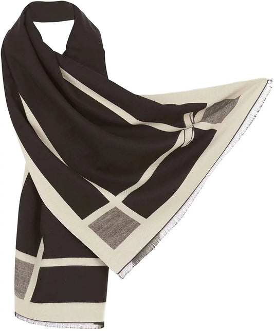 Winter Solid Scarves Shawls Ladies , Long Lightweight Fashion Evening Colors Women Wraps for Dresses Silk Soft Warm and for Scarf Large Capes , Pashmina Black