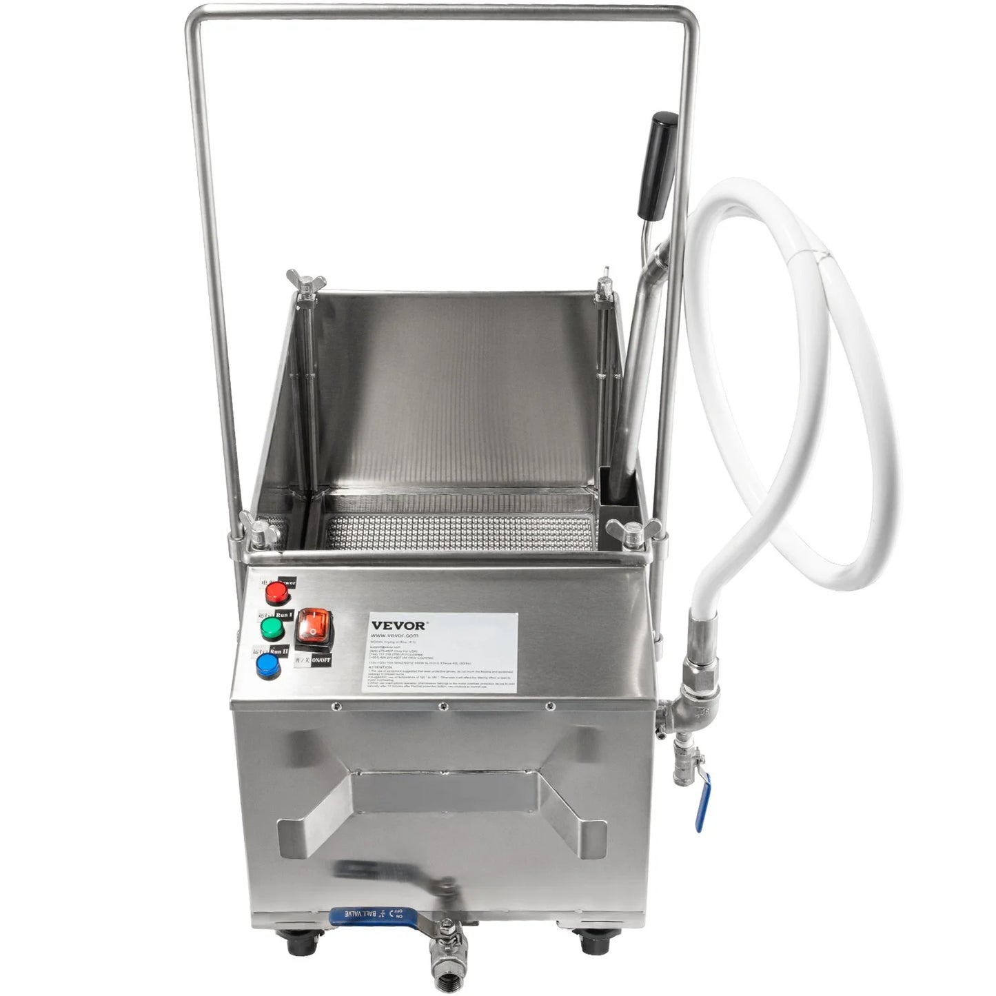 116 at Fryer with 300W 110V Oil Mobile Filtration System lbs Hose Filter, Pump VEVOR and