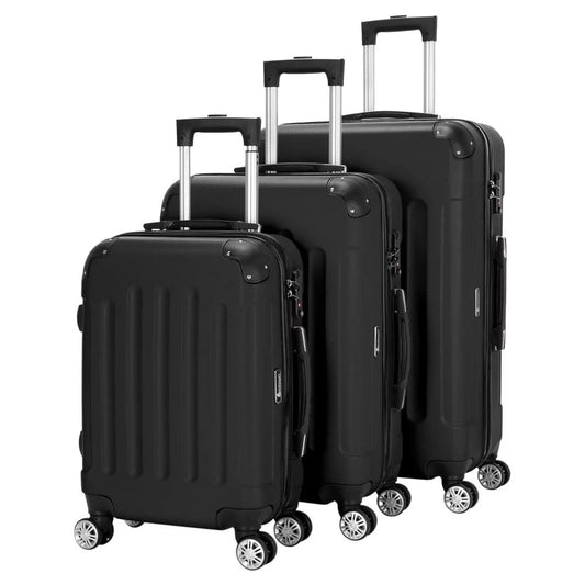 ABS Winado Set Pcs Trolley Suitcase Bag 3 Travel Luggage Black