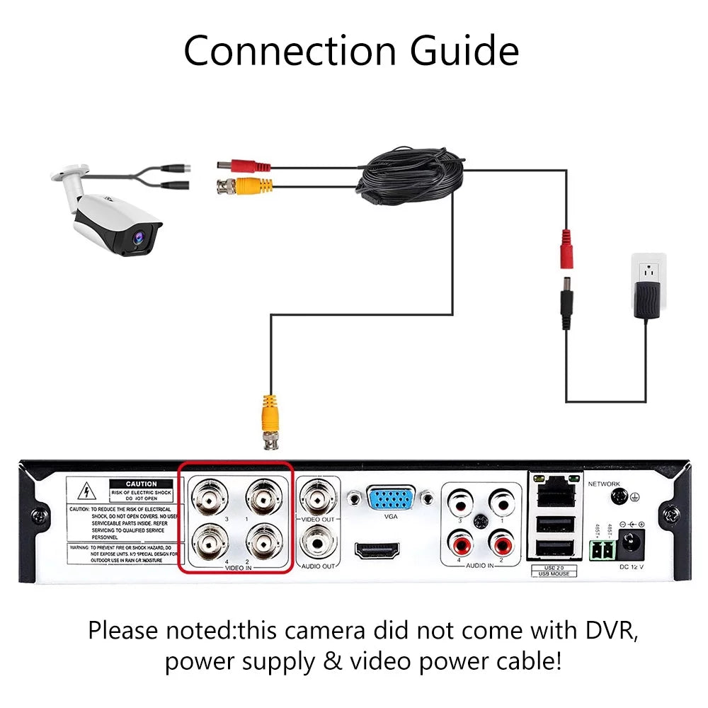 Walmeck Analog with High Night DVR NTSC For Waterproof 1080P IP66 System IR Vision Outdoor Definition Full