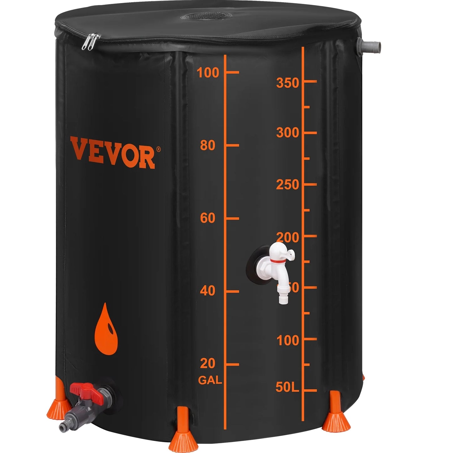 100 System Tank Capacity, Collapsible Storage Water Container Overflow Including Kit, PVC Spigots BENTISM Rainwater Large and Barrel, Collection Gallon Portable Rain