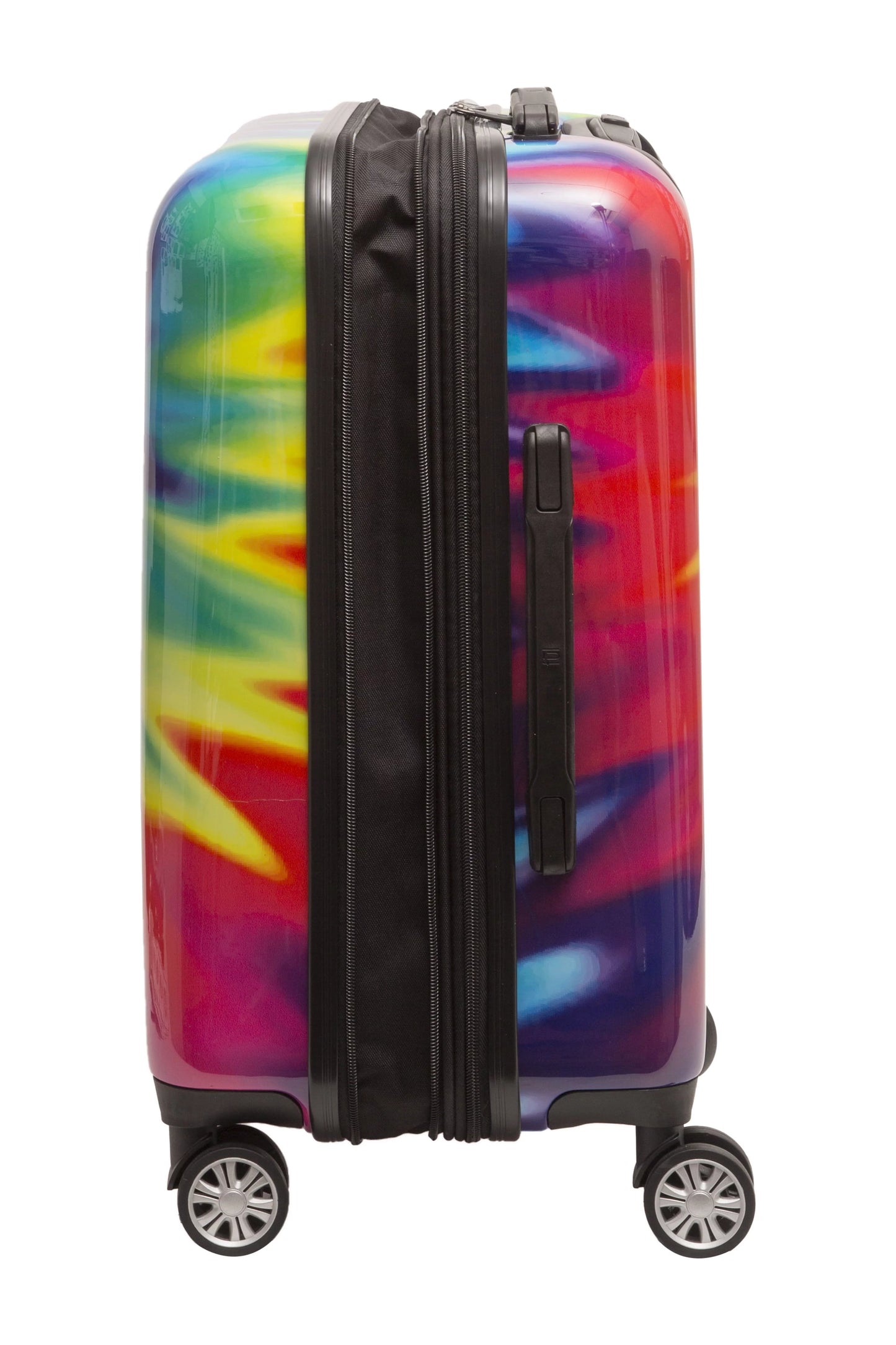 Tie 22 Suitcase Inch Rolling with Rainbow Wheels, Swirl Luggage, Hardshell Carry Tie-Dye On Dye