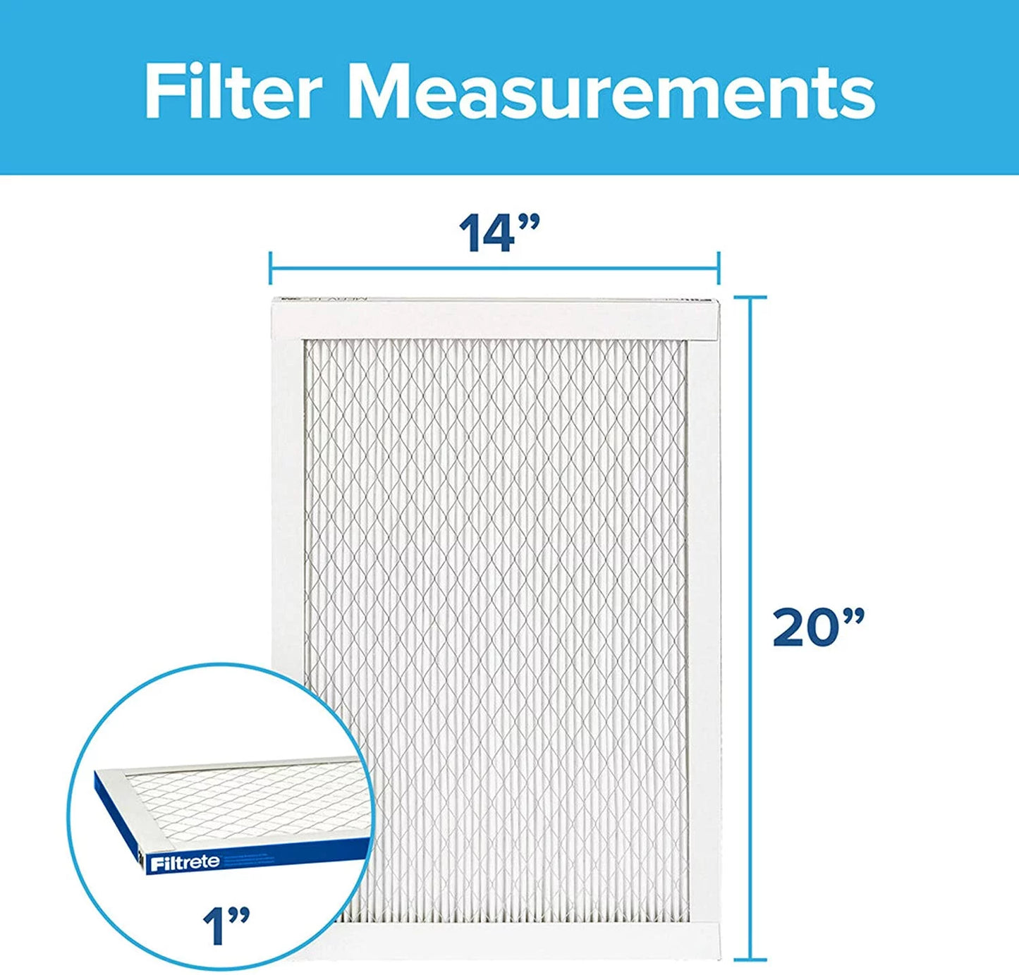 14x20x1, dimensions x 19.81 Air 0.78) Elite Furnace x 6-Pack (exact Filter, Allergen, 13.81 AC Healthy 2200, Filtrete MPR Living