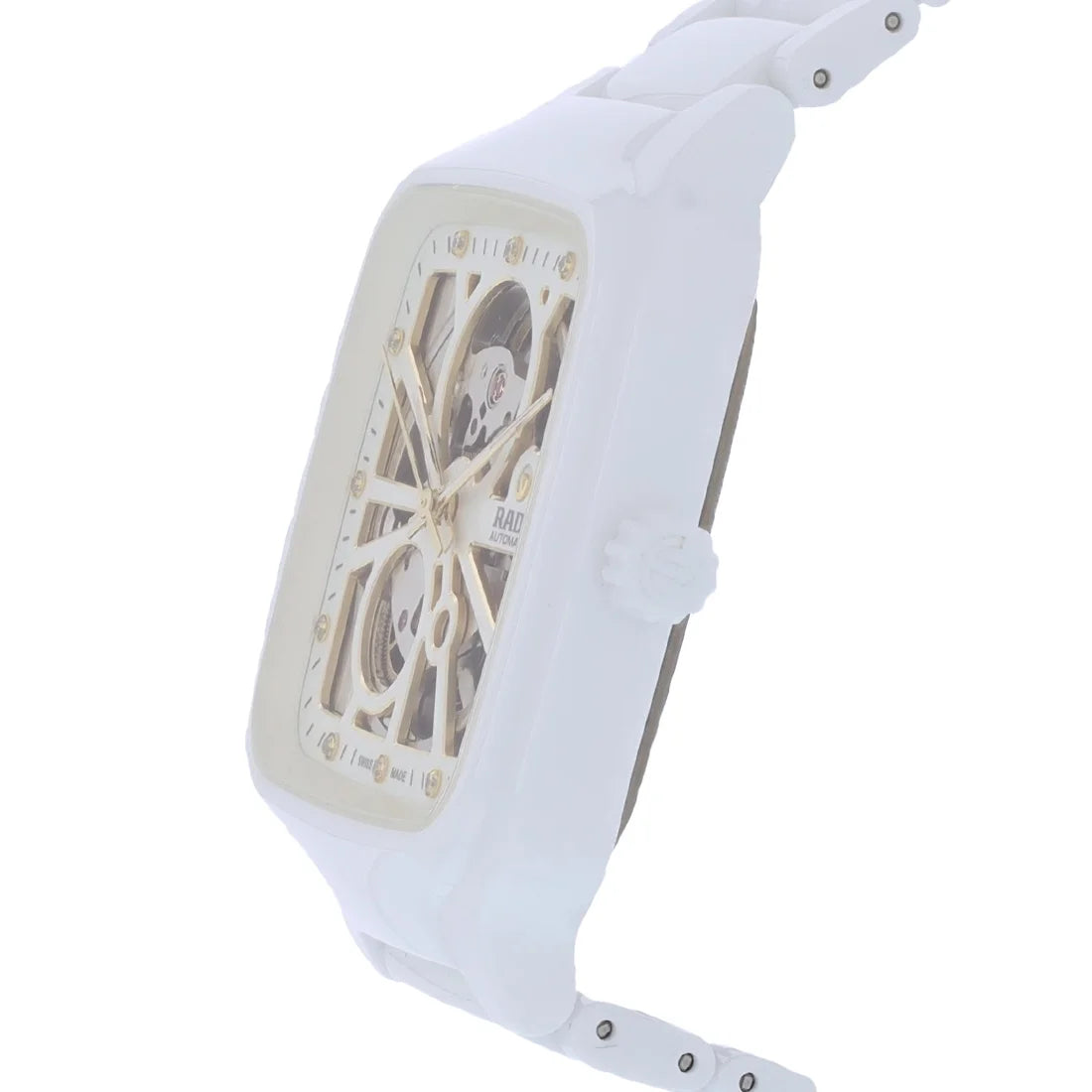 Watch Ceramic Unisex Automatic R27073702 Pre-Owned Square True White Rado Swiss