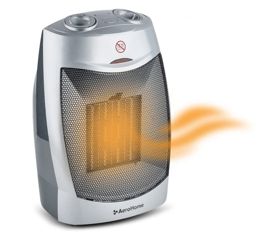 Space AeroHome 1500W Heater with Personal Thermostat, Electric Ceramic Adjustable Silver