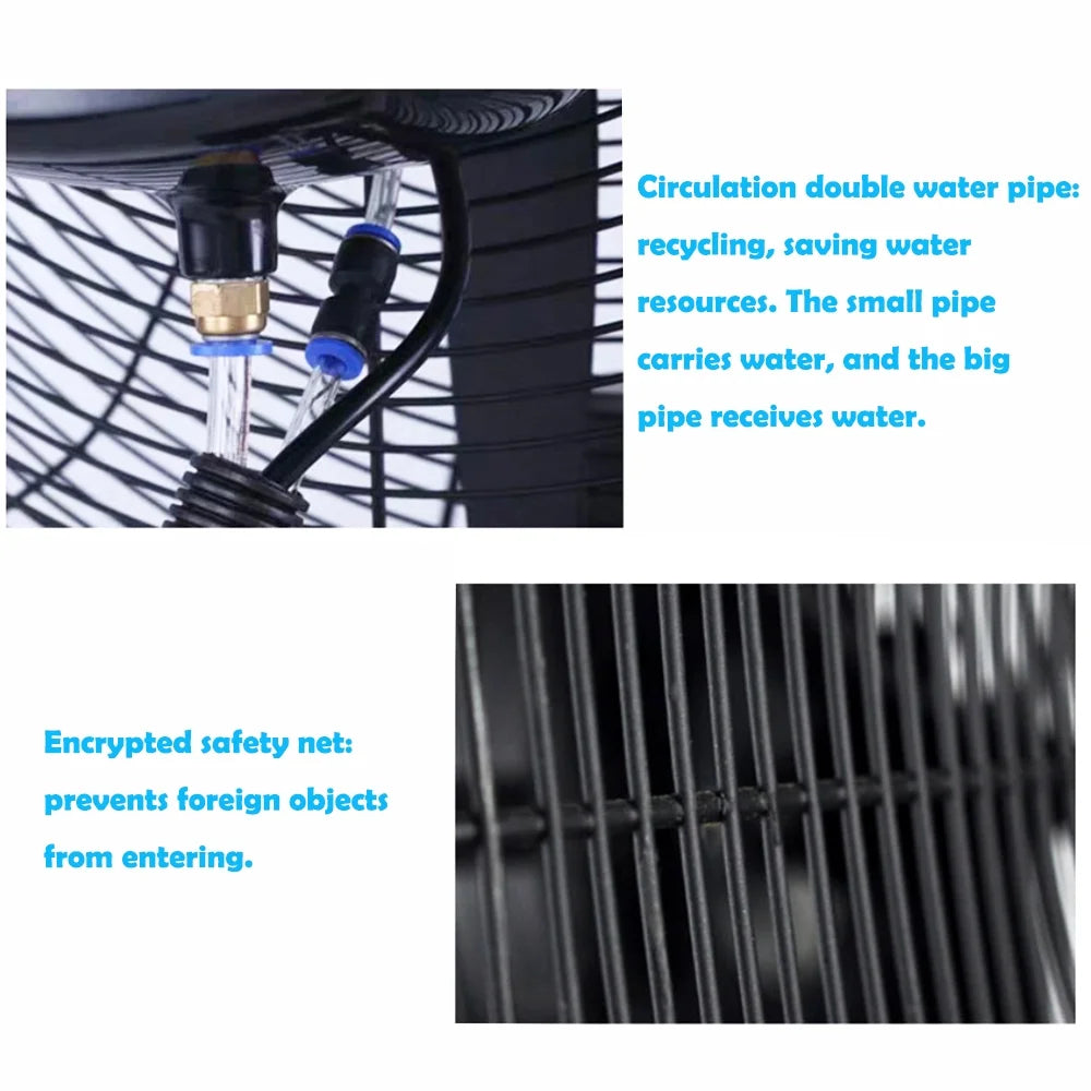 Spray Water Tank Fan with Cooling Industrial Humidifier INTSUPERMAI Mist 42L Electric Fan